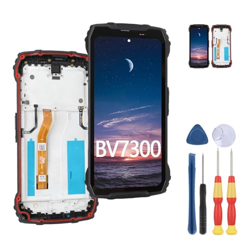 MinTroSD Touchscreen für Blackview BV7300 LCD-Display, ersetzt Teile mit Werkzeug (mit schwarzem Rahmen) von MinTroSD