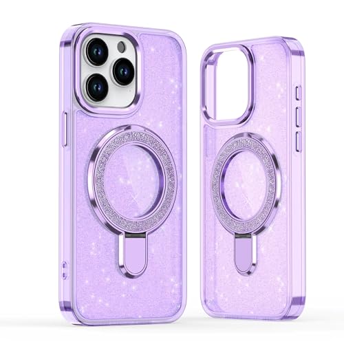 MinXpert Glitzer Hülle für iPhone 16 Plus, Glitzer Handyhülle mit Ring, kompatibel mit MagSafe, TPU-Acryl-Hülle, mit magnetisch Ständer Ringhalter, Glitter Case, stoßfest, Kratzfest, Lila MinXpert Glitzer Hülle für iPhone 16 Plus, Glitzer Handyhülle mit Ring, kompatibel mit MagSafe, TPU-Acryl-Hülle, mit magnetisch Ständer Ringhalter, Glitter Case, stoßfest, Kratzfest, Lila von MinXpert