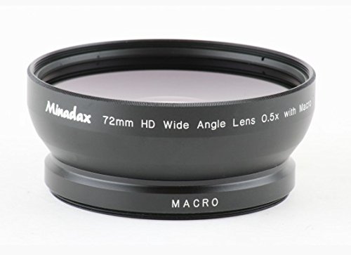Minadax 0.5X Weitwinkel Vorsatz mit Makrolinse für Canon XH-A1, XH-A1s, XL-H1A, XH-G1, XL-H1, XL-H1S, XL2, XL1, XL1s, XL2s, XH-G1s von Minadax