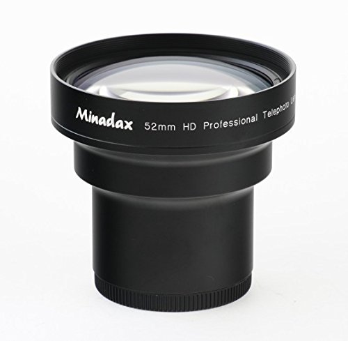 Minadax 1.7X Tele Vorsatz kompatibel für Objektive mit 52mm Filtergewinde von Minadax