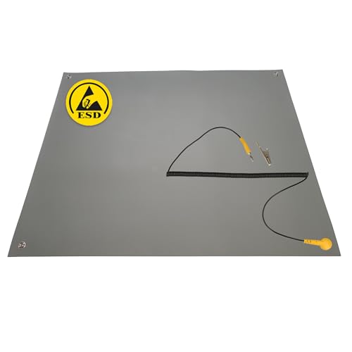 Minadax 120 x 30cm Antistatik ESD Computer Matte Tischmatte „Premiumqualität“ + Anschlusskabel von Minadax