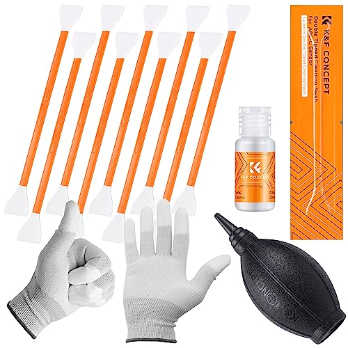 Minadax KF 10x APS-C Sensor Reinigung DOPPEL Swabs + Handschuhe + Blasebalg + 20ml Reiniger von Minadax