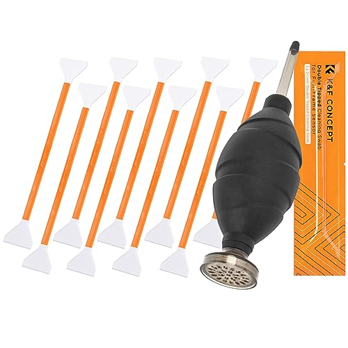 Minadax Kamera Sensor Reinigung für Full Format 10x 24mm Doppel Swab + Blasebalg mit Staubfilter von Minadax