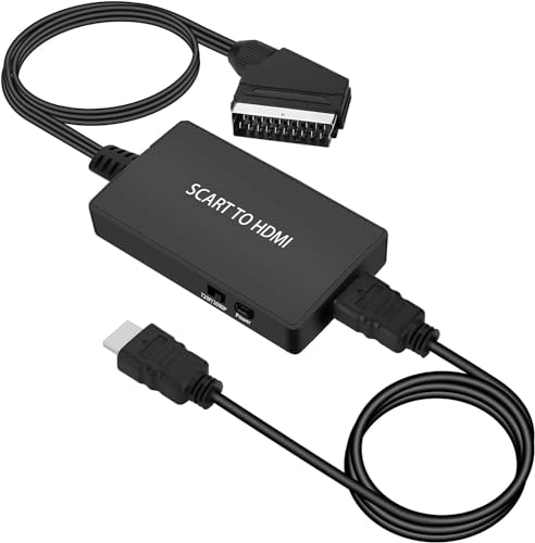 Scart to HDMI Adapter Video Audio Converter HD 1080P with Scart Cable and HDMI Cable,Scart to HDMI Converter für HDTV STB VHS Xbox PS3 Sky DVD Blu-Ray,Monitor,Projektor von Mindorlen
