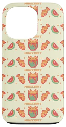 Hülle für iPhone 13 Pro Minecraft Pixelated Axolotl Fish & Watermelon Retro Logo von Minecraft