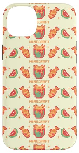 Hülle für iPhone 14 Plus Minecraft Pixelated Axolotl Fish & Watermelon Retro Logo von Minecraft