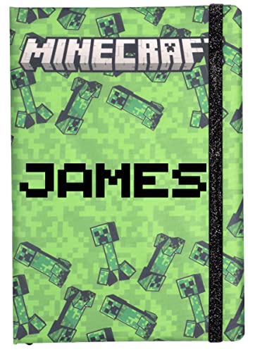 MINECRAFT - Journal Notizbuch - Personalisiertes Notizbuch für Jungen - Füge deinen Namen hinzu Notizbuch - 96 Seiten - Individuelles Geschenk - Grün von Minecraft