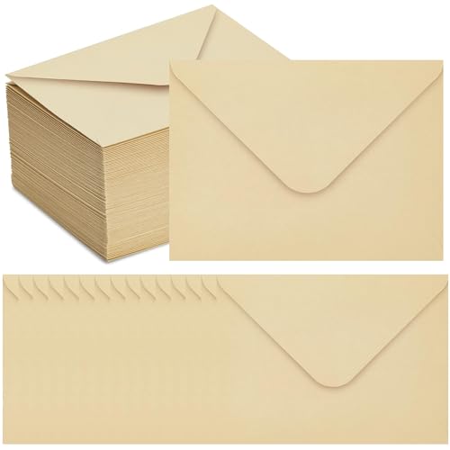 50 Stück Kraftpapier Briefumschläge B6 (17.6x12.5cm) 150gsm Premium Hochzeit Einladungskarten mit elegantem Design für Veranstaltungsplaner, Designer für Handwerk Liebhaber von MingFontec