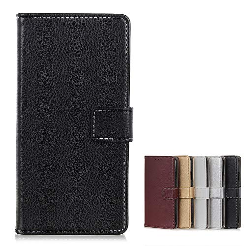 Brieftasche Schutzhülle für LG K52 Hülle mit Kartenfach Etui Standfunktion und Magnetisch Handyhülle Leder Flip Lederhülle für LG K52 (Schwarz) von MingMing