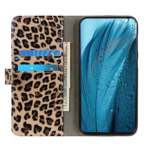 Brieftasche Schutzhülle für Samsung Galaxy A52s 5G Hülle mit Kartenfach Etui Standfunktion und Magnetisch Handyhülle Leder Flip Lederhülle für Samsung Galaxy A52s 5G (Leopardenmuster) von MingMing