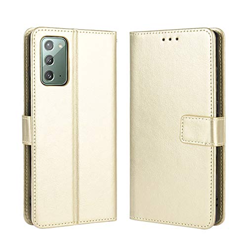 Lederhülle für Samsung Galaxy S20 FE 5G Hülle, Flip Case Schutzhülle Handy mit Kartenfach Stand und Magnet Funktion als Brieftasche, Tasche Cover Etui Handyhülle für Samsung Galaxy S20 FE, Golden von MingMing