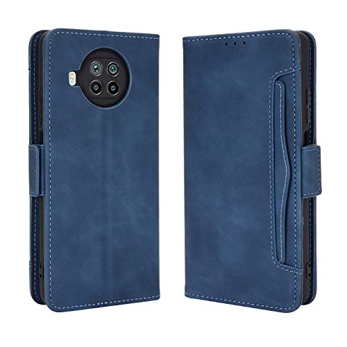 Lederhülle für Xiaomi Mi 10T Lite 5G Hülle, Flip Case Schutzhülle Handy mit Kartenfach Stand und Magnet Funktion als Brieftasche, Tasche Cover Etui Handyhülle für Xiaomi Mi 10T Lite 5G, Blau von MingMing