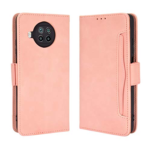 Lederhülle für Xiaomi Mi 10T Lite 5G Hülle, Flip Case Schutzhülle Handy mit Kartenfach Stand und Magnet Funktion als Brieftasche, Tasche Cover Etui Handyhülle für Xiaomi Mi 10T Lite 5G, Rosa von MingMing