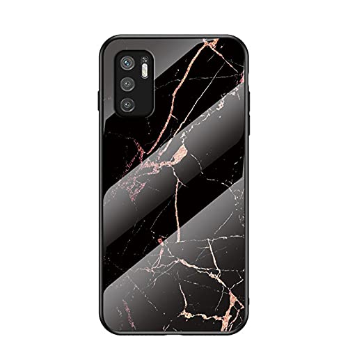 MingMing Hülle für Xiaomi Mi 11i Hülle Marmor Gehärtetem Glas & Silikon Rand Hybrid Hardcase Stoßfest Kratzfest Handyhülle Dünn Case Handyhülle für Xiaomi Mi 11i (Schwarzes Gold) von MingMing