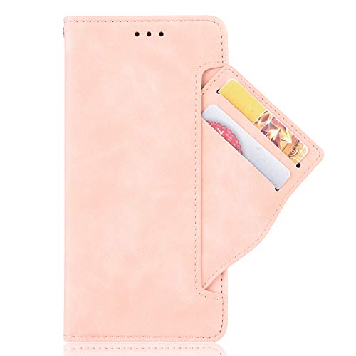 MingMing Lederhülle für OnePlus 9 Pro Hülle, Flip Case Schutzhülle Handy mit Kartenfach Stand und Magnet Funktion als Brieftasche, Tasche Cover Etui Handyhülle für OnePlus 9 Pro, Rosa von MingMing