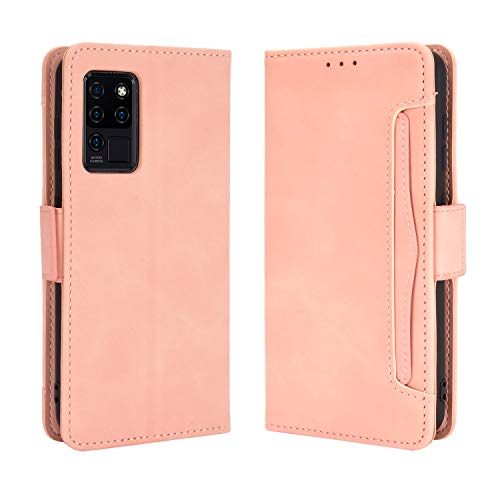 MingMing Lederhülle für Oukitel C21Pro/Oukitel C21 Hülle, Flip Case Schutzhülle Handy mit Kartenfach Stand und Magnet Funktion als Brieftasche, Tasche Cover Etui Handyhülle für Oukitel C21Pro, Rosa von MingMing