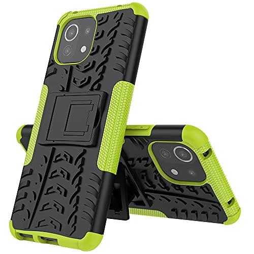 Rugged Armor Schutzhülle für Xiaomi Mi 11 Lite 5G Hülle Handy Tasche Hybrid Case Schutz Handyhülle Panzer TPU Silikon Hard Cover Bumper für Xiaomi Mi 11 Lite 5G-Grün von MingMing