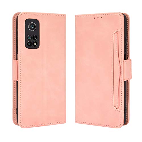 Schutzhülle für Xiaomi Mi 10T 5G/Xiaomi Mi 10T Pro 5G, Klappetui, PU-Leder, Flip-Cover, magnetisch, stoßfest, mit Standfunktion, kompatibel mit Mi 10T, Rosa von MingMing