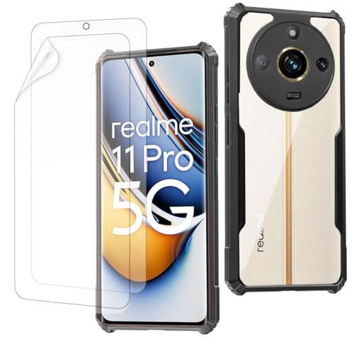 [Realme 11 Pro+ Plus] Hülle für Oppo- HD Transparent [Dünne und Leichte Rüstung] Weiches TPU [Stoßdämpfung] Slim Fit Leicht Stoßfest (Realme 11 Pro+, Schwarz) von MingWei