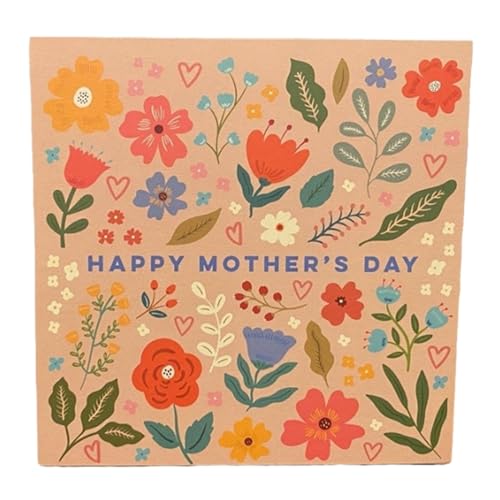Muttertagskarte,Glückliche Muttertagskarte | Blumen gedruckte Muttertags-Grußkarten aus Papier - Einzigartige, multifunktionale, dekorative Festkarten, Muttertagszubehör für Mutter und Mutter von Mingchengheng