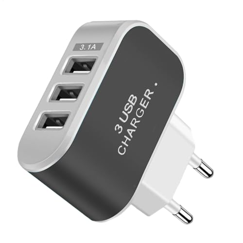 USB Multiport Ladegerät, 5V 3-Port USB C Ladegerät Block, Schnellladeblock Adapter Wandstecker Multiport Typ C Für Zuhause, Reisen,Schwarz USB Multiport Ladegerät, 5V 3-Port USB C Ladegerät Block, Schnellladeblock Adapter Wandstecker Multiport Typ C Für Zuhause, Reisen,Schwarz von Mingchengheng