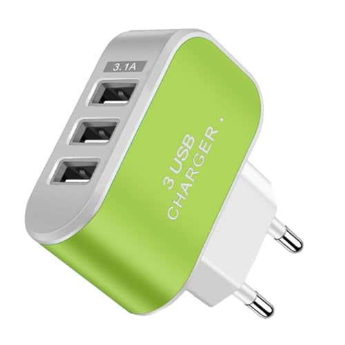 USB Multiport Ladegerät, 5V 3-Port USB C Ladegerät Block, Schnellladeblock Adapter Wandstecker Multiport Typ C für Zuhause, Reisen,Green USB Multiport Ladegerät, 5V 3-Port USB C Ladegerät Block, Schnellladeblock Adapter Wandstecker Multiport Typ C für Zuhause, Reisen,Green von Mingchengheng
