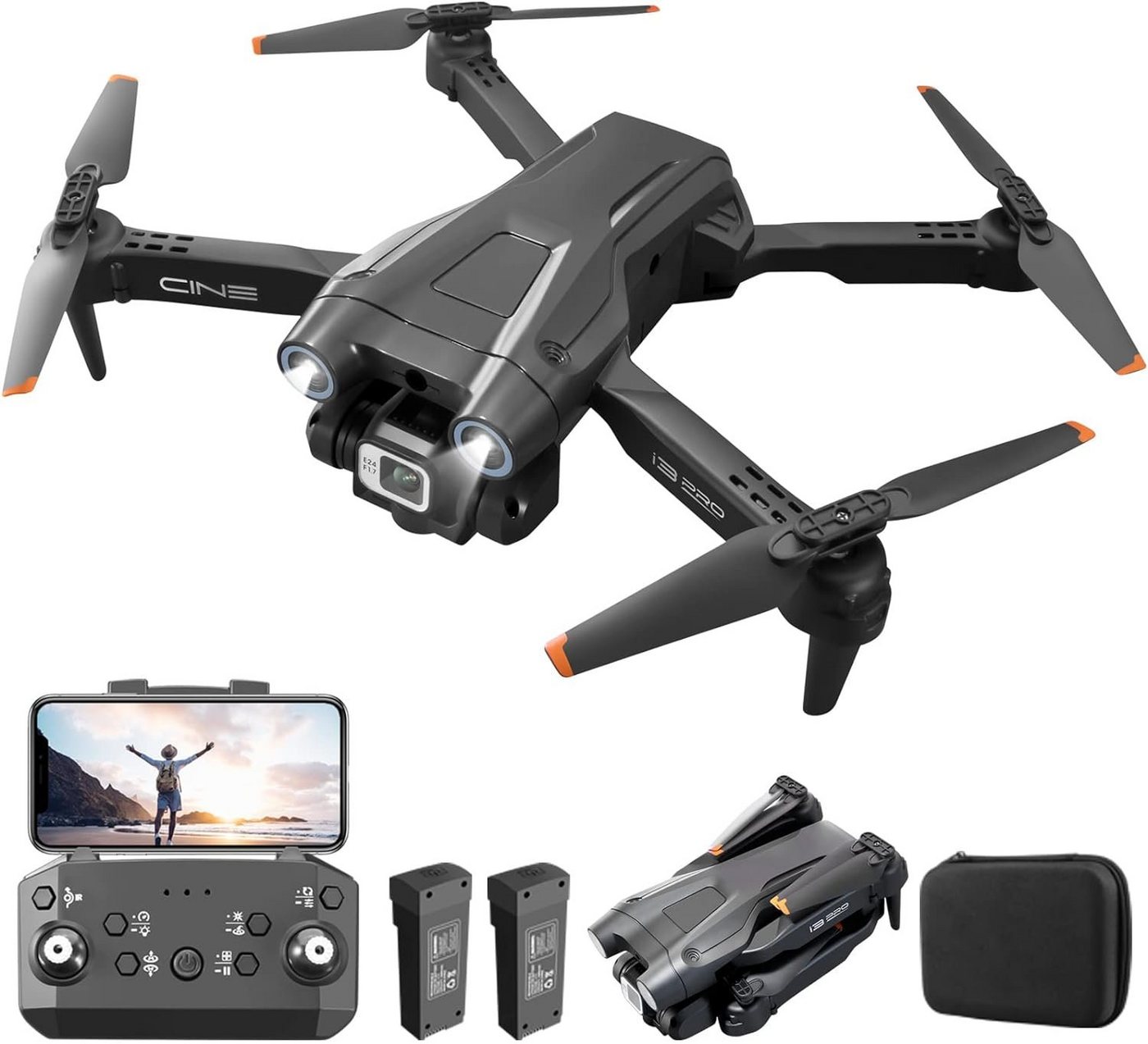 Mingfuxin Faltbare Drohne mit Kamera für Anfänger, RC Quadcopter Drohne (1080p, 1530p, mit App WIFI FPV Live-Video Höhenhaltung Headless-ModusOne-Key-Abheben) von Mingfuxin