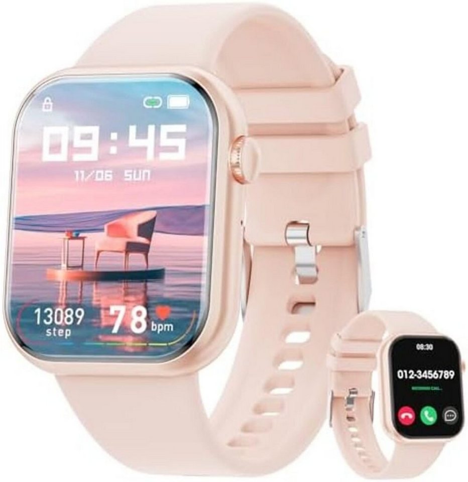 Mingtawn IP67 Wasserdicht Männer und Frauen's Smartwatch (1,85 Zoll, Android / iOS), Mit Bluetooth-Anrufen, Herzfrequenzüberwachung von Mingtawn