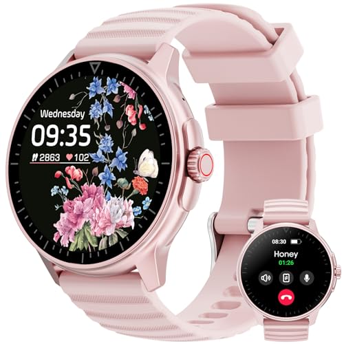 Mingtawn Smartwatch Herren Damen Anrufe annehmen/tätigen, 1,39 Zoll Touchscreen Fitness Tracker mit 110 + Sport-Modi, Voice Assistant Fitness Watch, IP67 wasserdicht Smartwatch für Android iOS von Mingtawn