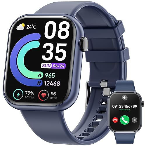 Mingtawn Smartwatch mit Bluetooth Anrufe,1.85 Zoll Smartwacth für Herren Damen,IP67 Wasserdicht Sportuhr mit 100+ Sportmodi,Fitnessuhr mit Herzfrequenz Schlafüberwachung Schrittzähler für Android iOS von Mingtawn