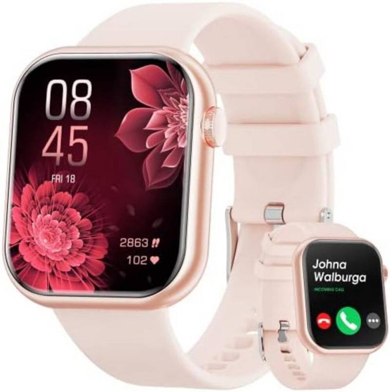 Mingtawn mit Herzfrequenz Sauerstoff im Blut, Zeitanzeige, Sitzende Erinnerung Smartwatch (1,85 Zoll, Android, iOS), smartwatch herren fitness fitnessuhr damen gesundheits schrittzähler von Mingtawn