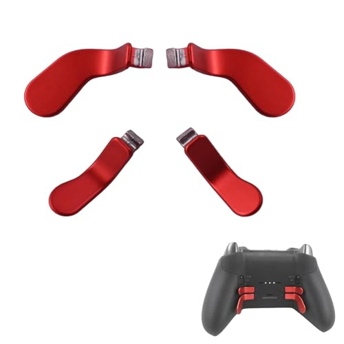4 PCS Elite Controller Paddles for Xbox One Elite Controller Series 2 Model 1797/1698,Stainless Steel Replacement Parts for Xbox Elite Controller Series 2 Core(Red) von Mingxiong