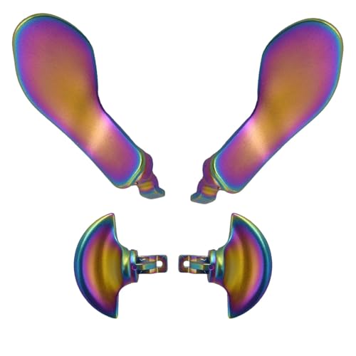 4 Stück Rückenpaddel für PS5 Edge Controller, Metall-Paddel, Trigger-Tasten, Ersatz-Griffteile für PS5 DualSense Edge Wireless Controller (Regenbogen) von Mingxiong
