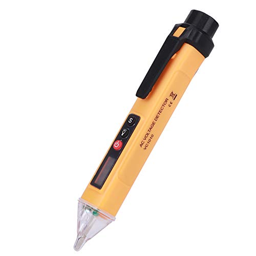 Spannungsdetektor-Test Pen Professioneller Digital Elektrische Elektro-Tester Nichtkontakt AC121000V LCD Taschenlampe Gelb Schwarz (Gelb + schwarz) von Mingzhe