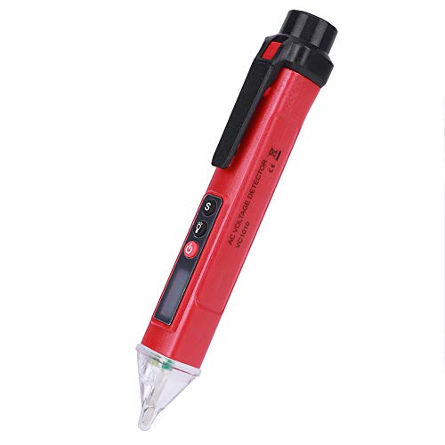 Spannungsdetektor-Test Pen Professioneller Digital Elektrische Elektro-Tester Nichtkontakt AC121000V LCD Taschenlampe Gelb Schwarz (Rot und Schwarz) von Mingzhe