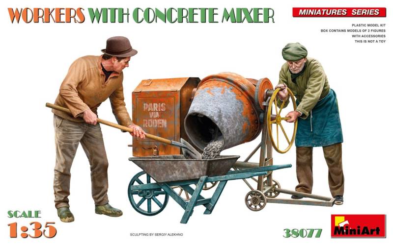 Bauarbeiter m. Mischer (2) von Mini Art