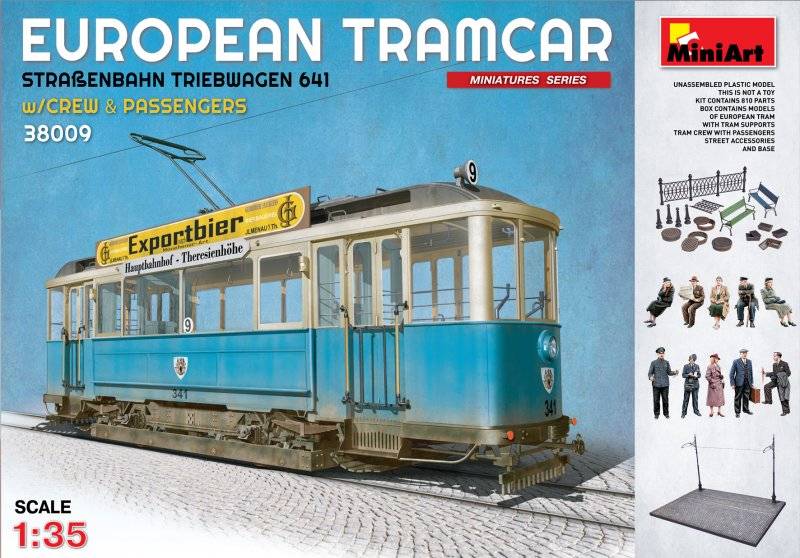 European Tramcar (Strassenbahn Triebwagen 641) with Crew & Passengers von Mini Art