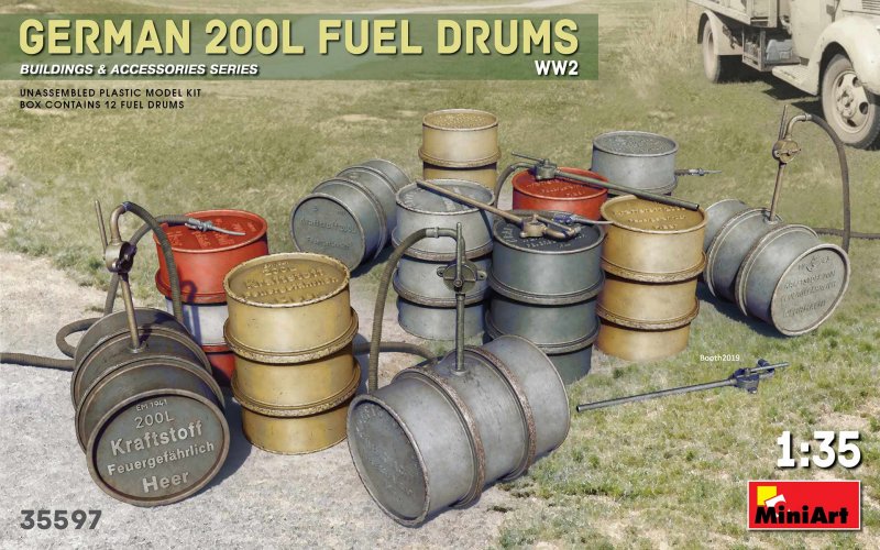 German 200L Fuel Drum Set WW2 von Mini Art