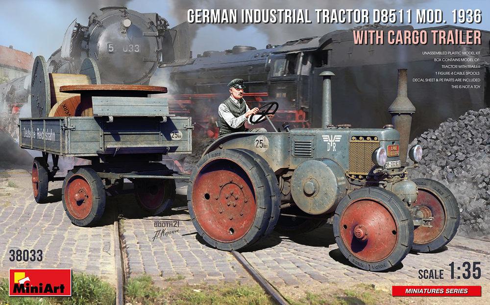 German Industrial Tractor D8511 Mod. 1936 with Cargo Trailer (1 Figure) von Mini Art
