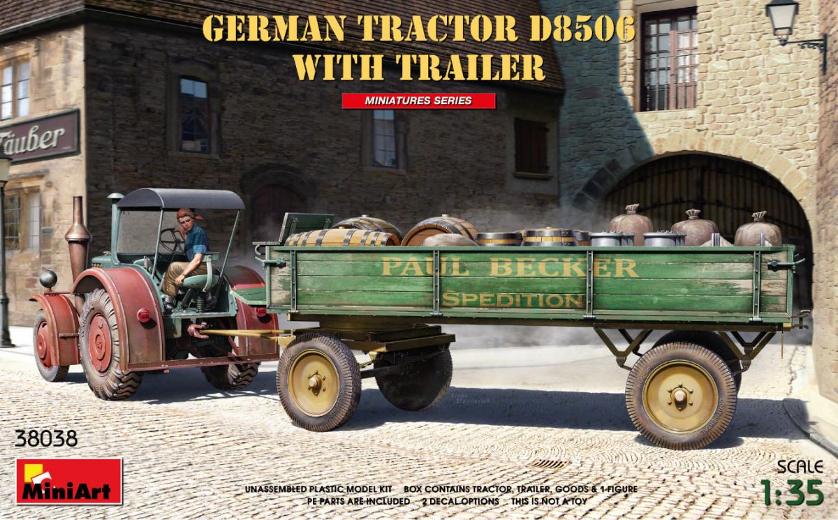 German Tractor D8506 with Trailer von Mini Art