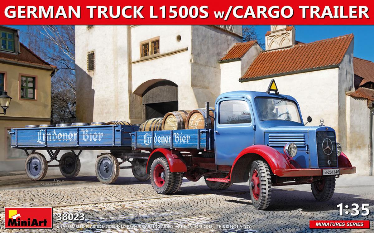 German Truck L1500S w/ Cargo Trailer von Mini Art