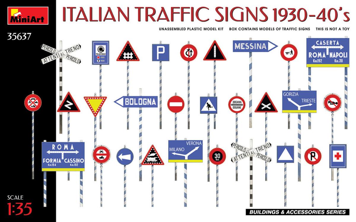 Italian Traffic Signs 1930-40s von Mini Art