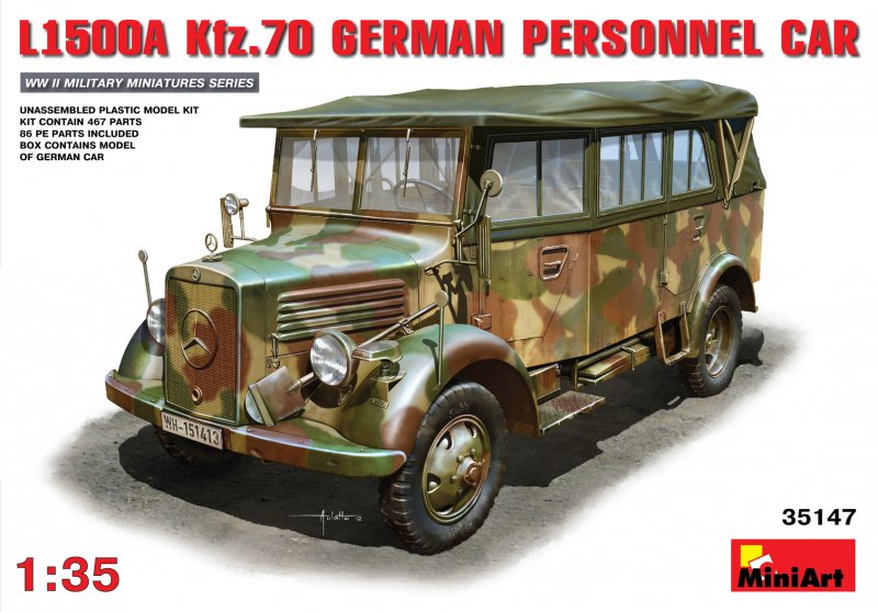 L1500A (Kfz.70) German Personel Car von Mini Art