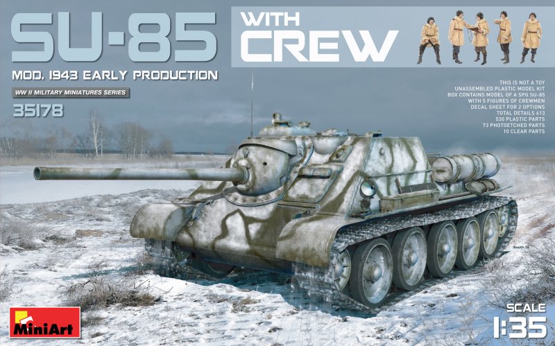 SU-85 Mod.1943(Early Produktion) w/Crew von Mini Art