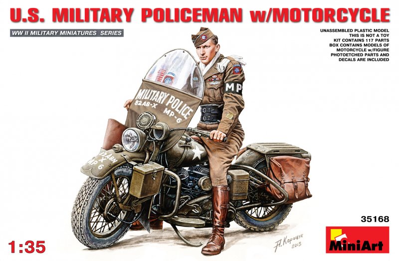 U.S.Millitary Policeman with Motorcycle von Mini Art