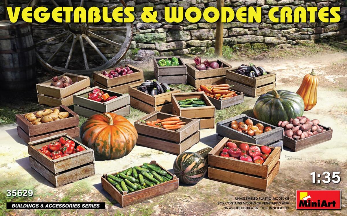 Vegetables & Wooden Crates von Mini Art