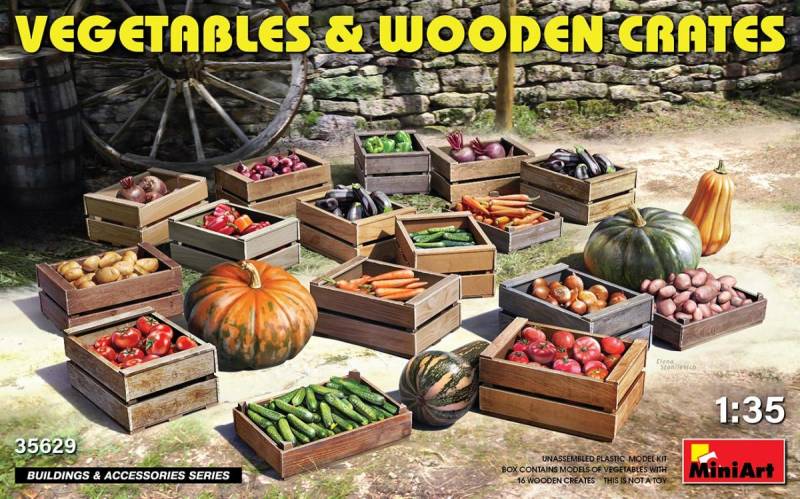 Vegetables & Wooden Crates von Mini Art