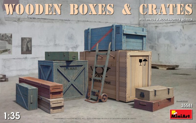 Wooden Boxes & Crates von Mini Art