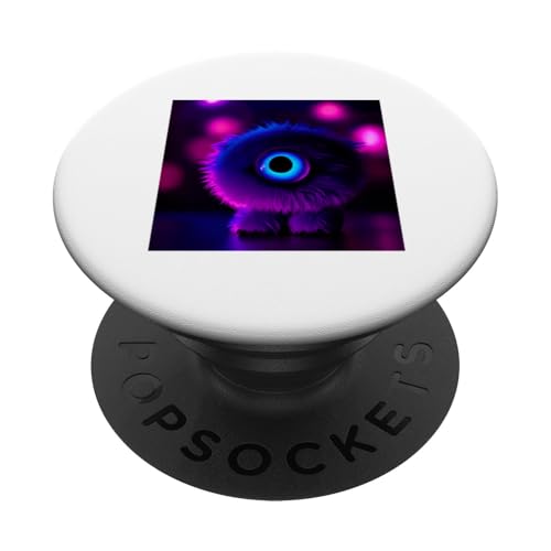 Niedliches flauschiges Monster, bezaubernde Kreatur-Kunst, hell und süß PopSockets Klebender PopGrip von MiniMonster