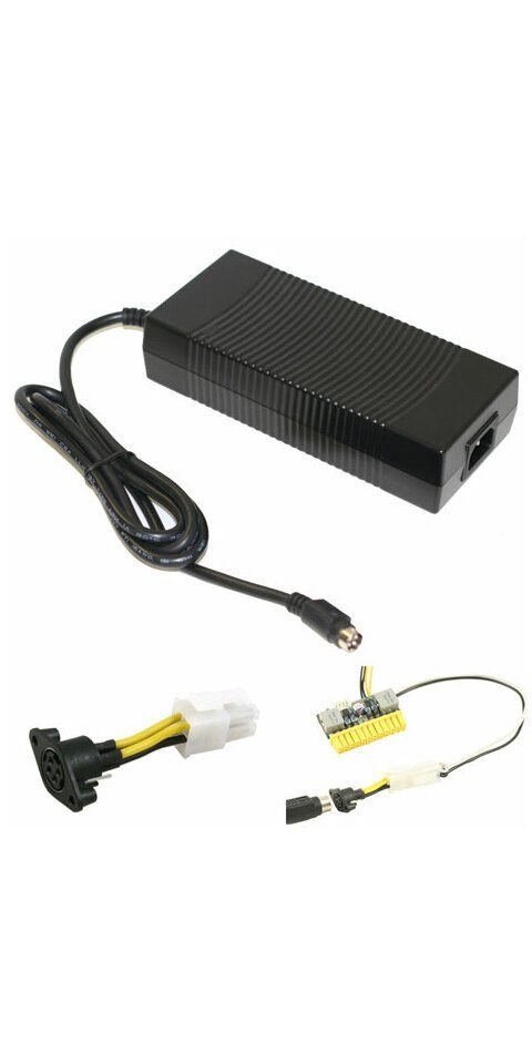 MiniPC.de AC Netzadapter (12V, 16A, 192W) mit PicoPSU-Adapterkabel Mini-Fit-JR Notebook-Netzteil von MiniPC.de